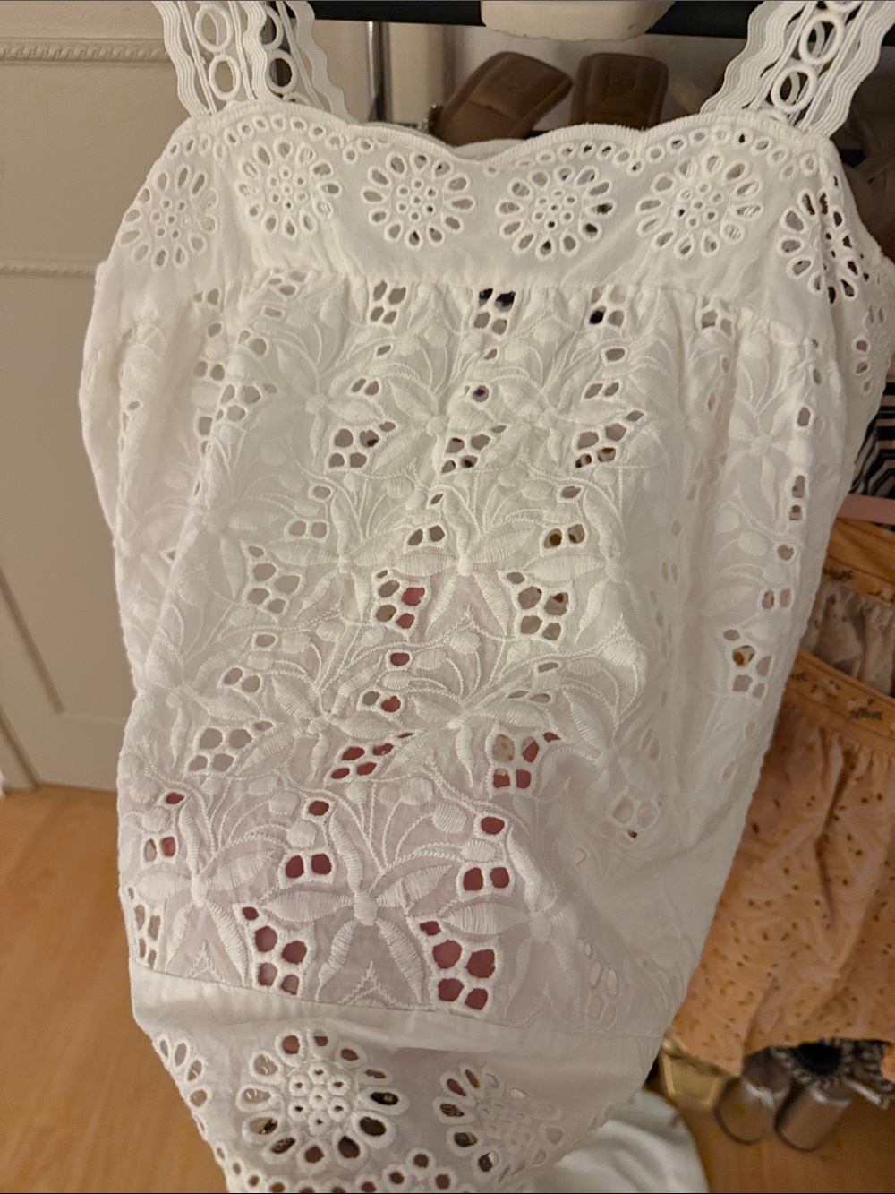 Zara Cotton White Eyelet Broderie Anglaise Camisole - Picture 3 of 3